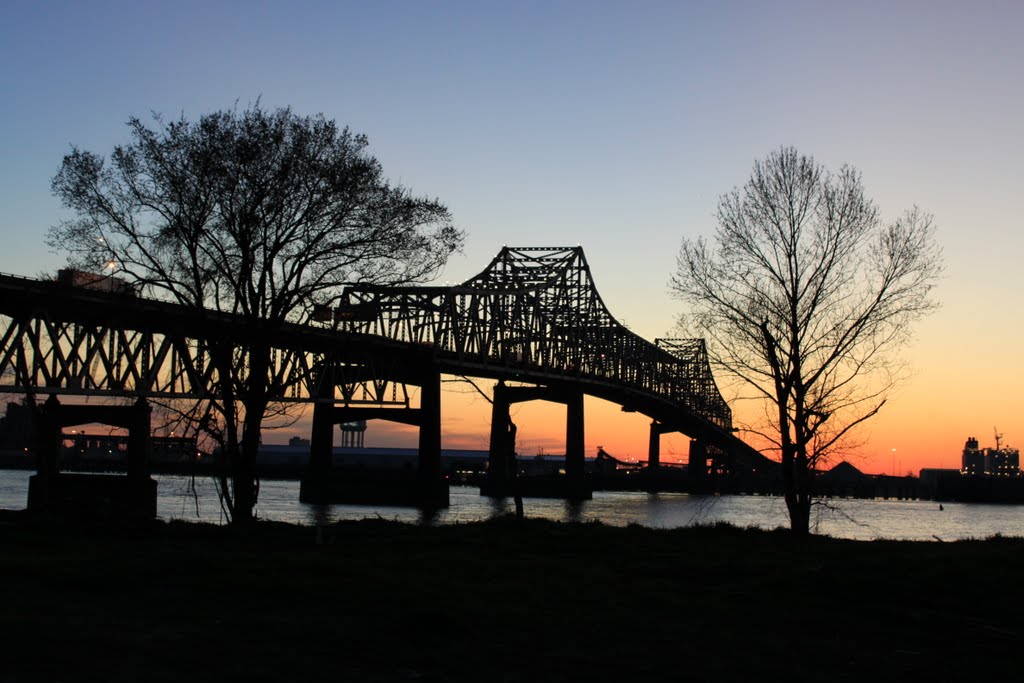 Sunset behind the new bridge 3/13/10