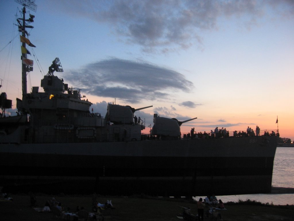 USS Kidd, Sunset July 4th, 2005