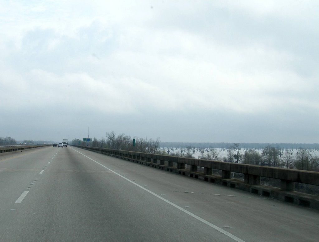 I-10 driving over the Atchafalaya Basin swamp