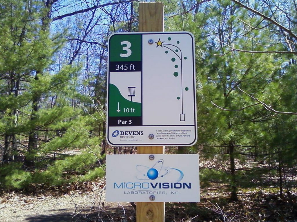 Hole 3 Tee Sign, Devens Disc Golf Course