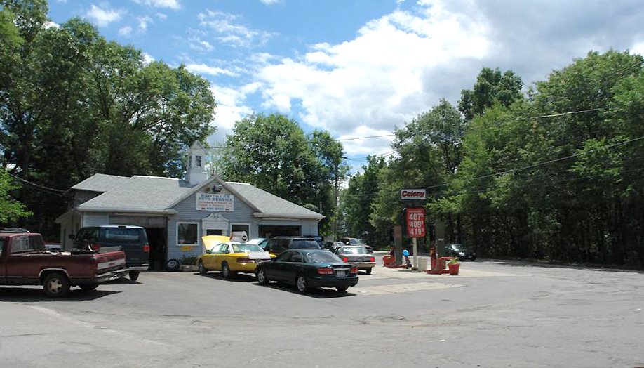 Brothers Colony Gas Station at the intersection of Concord Ave & Mill Street - Belmont, MA