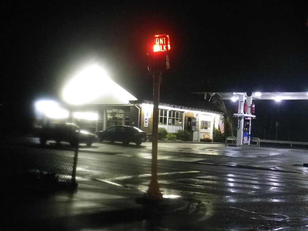 The Mobil gas station across from dunkin donuts in waverley square in Belmont.