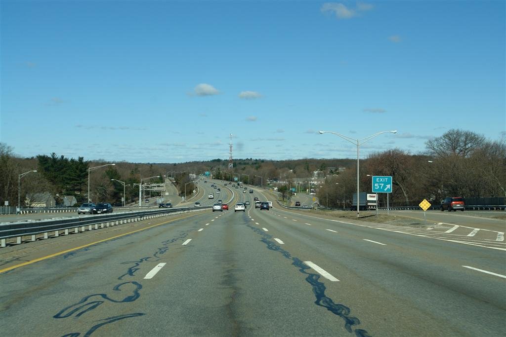 Looking at Route 2 West Bound from Belmont Hill - Belmont, MA