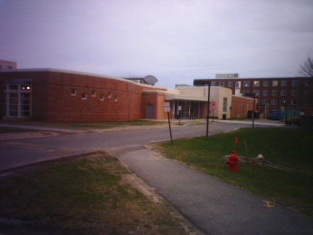 East Campus Commons at dusk