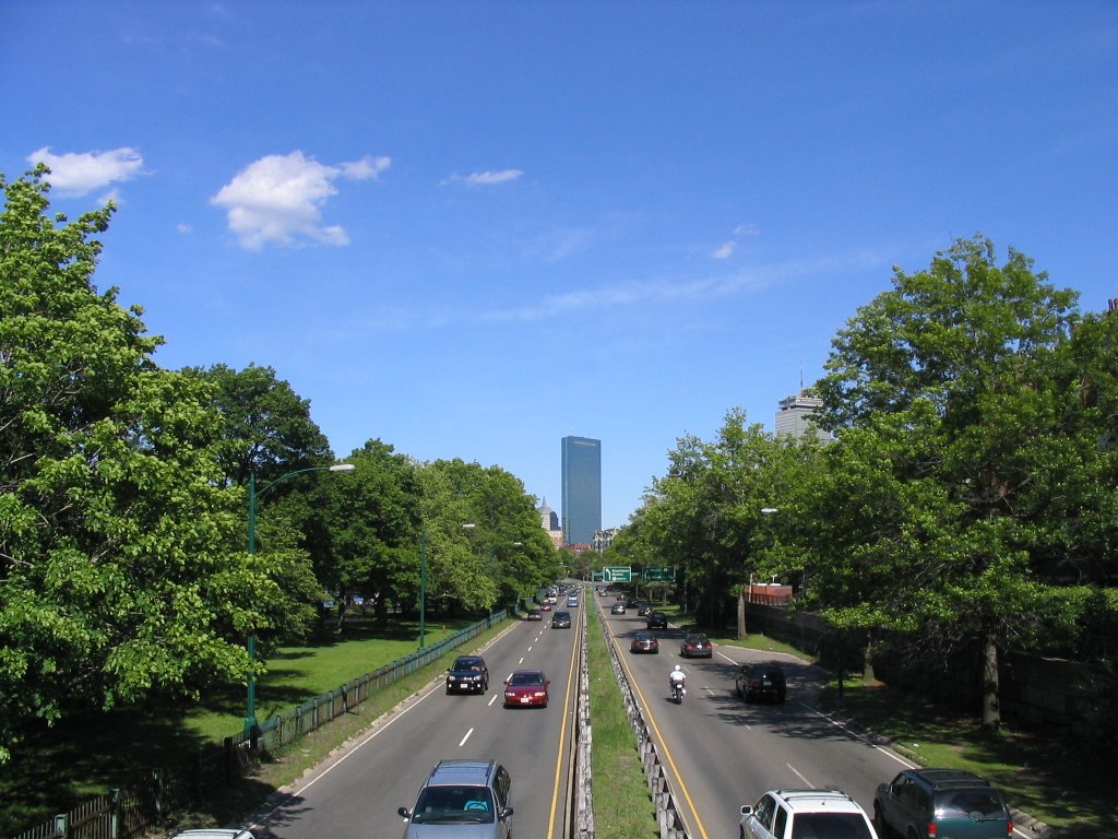 Storrow Drive looking towards The John Hancock Tower