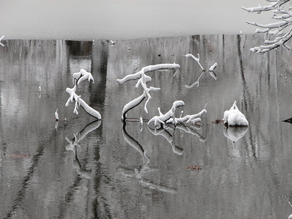Snow sculptures.