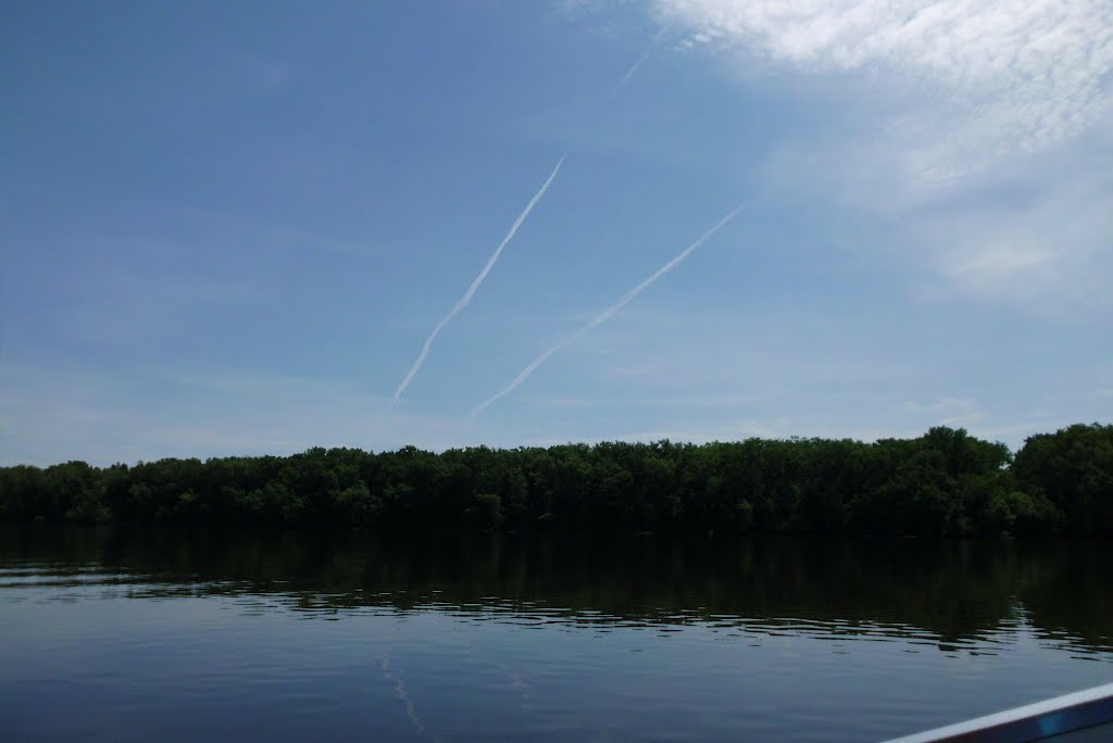 vapor trails in the sky