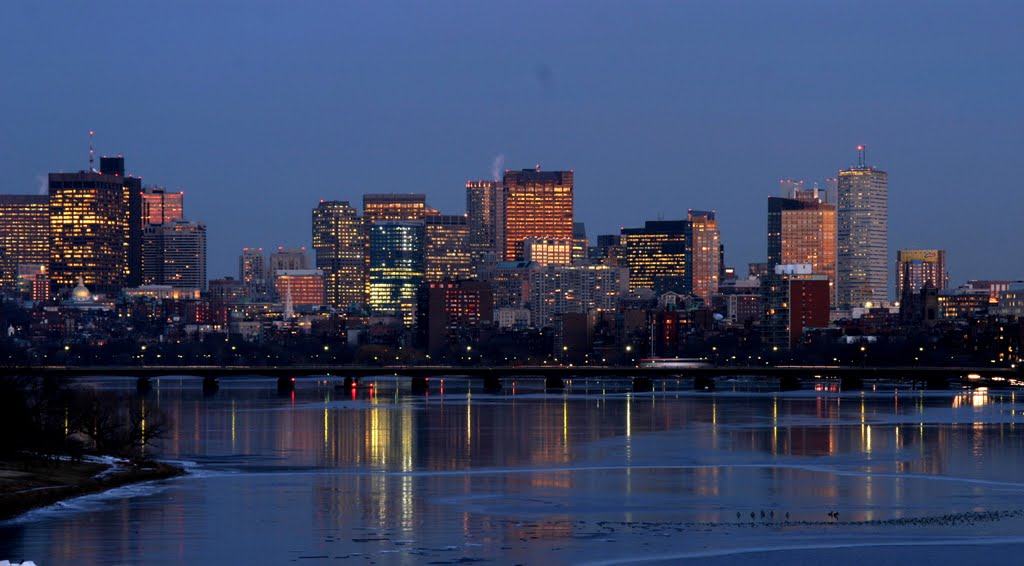 Boston. Frozen Charles river