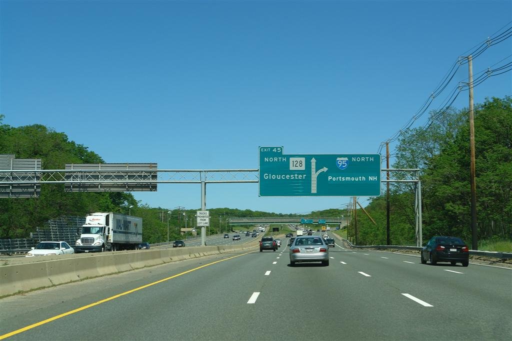 128 North near exit for I-95 North - Peabody, MA