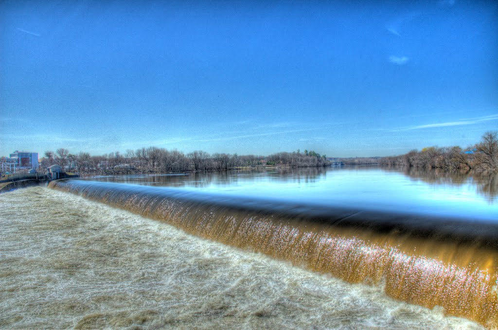 Great Stone Dam Lawrence, MA, high water