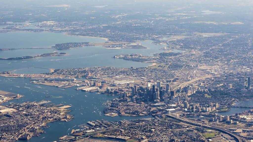 Flight from Toronto to Boston. Over Boston.