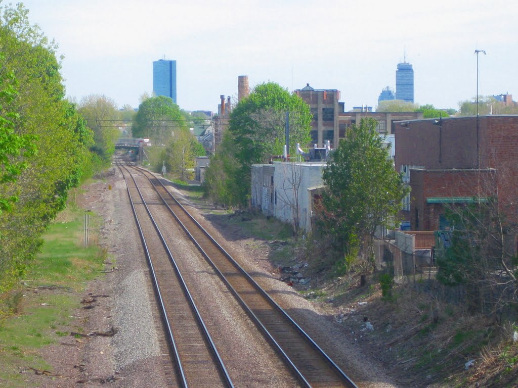 Boston Skyline from Collge Ave Bridge, Medford