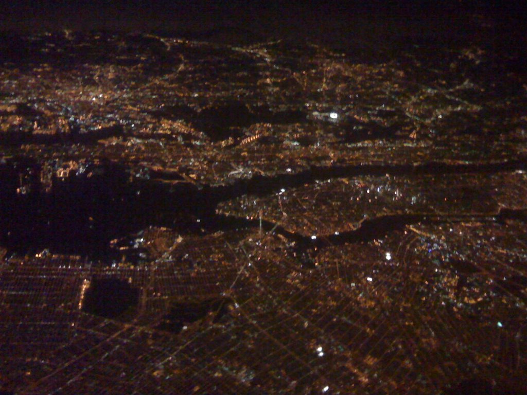 Looking Down Boston From Air plane