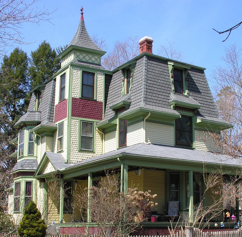 Walnut Street Victorian House, 1870s, Stick Style