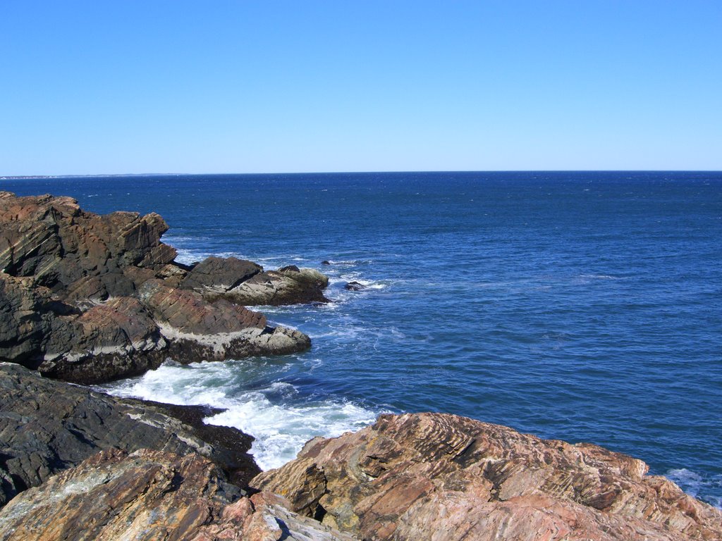 View of Ocean Off Rocks in Nahant