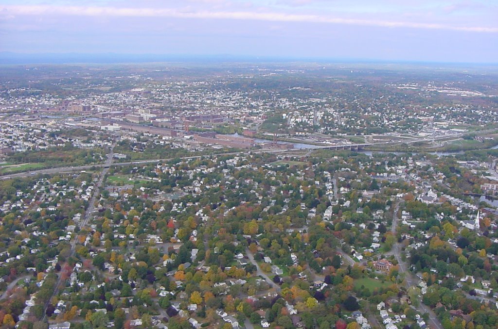 Aerial Looking At Lawrence, MA