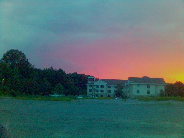 In between 2 stroms at sunset