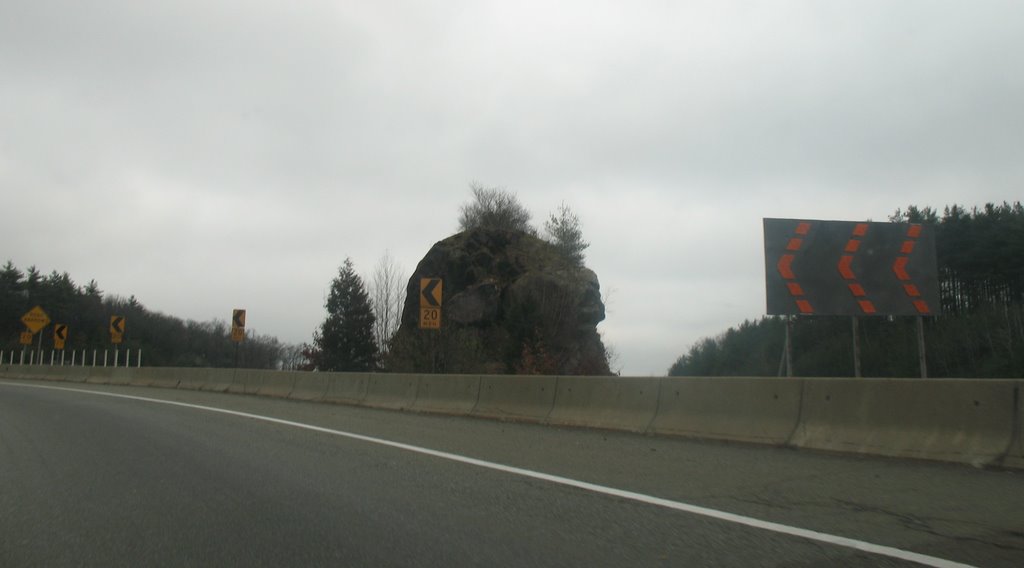 Left past the large rock