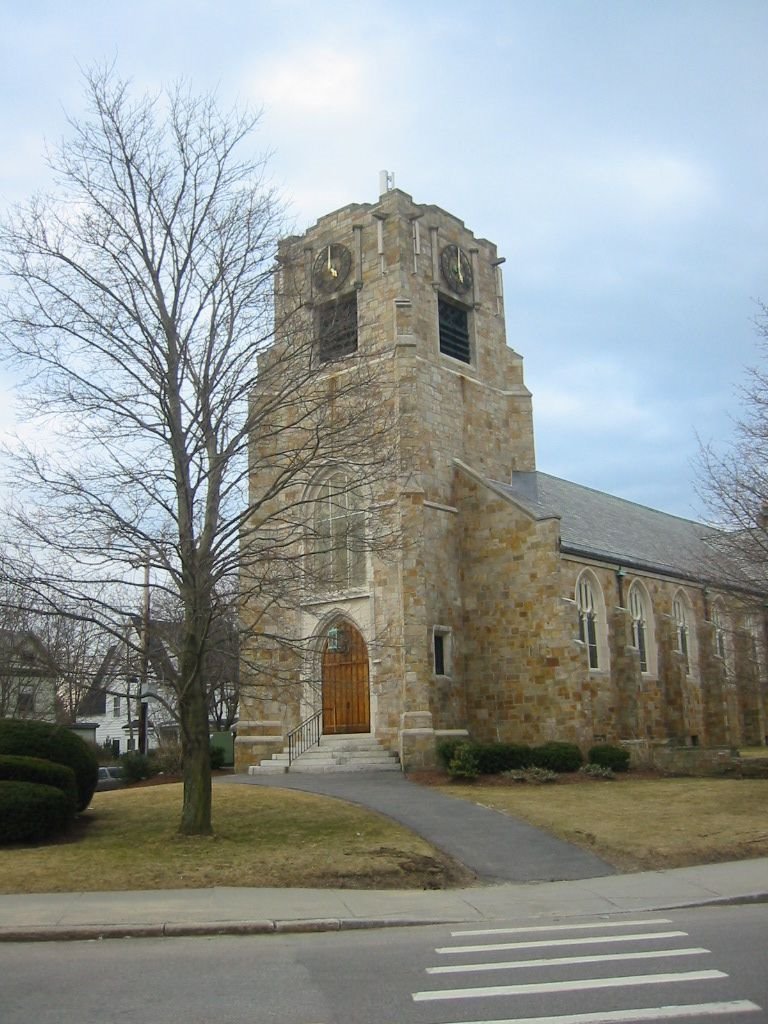 View of church in Newton Highlands (looking southwest from across the street)
