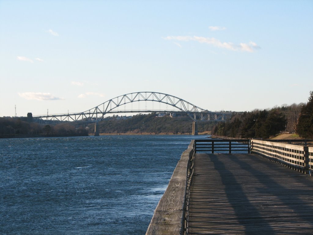 Sagamore Bridge from 	 Scusset Beach State Reservation