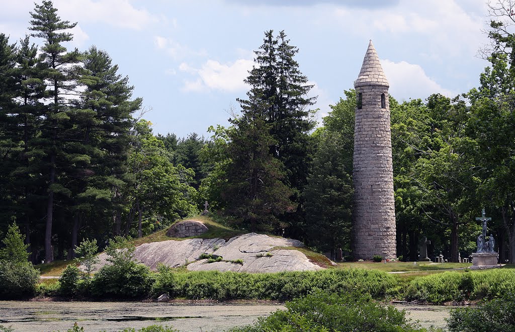Irish Round Tower at St. Marys Cemetery in Milford, MA