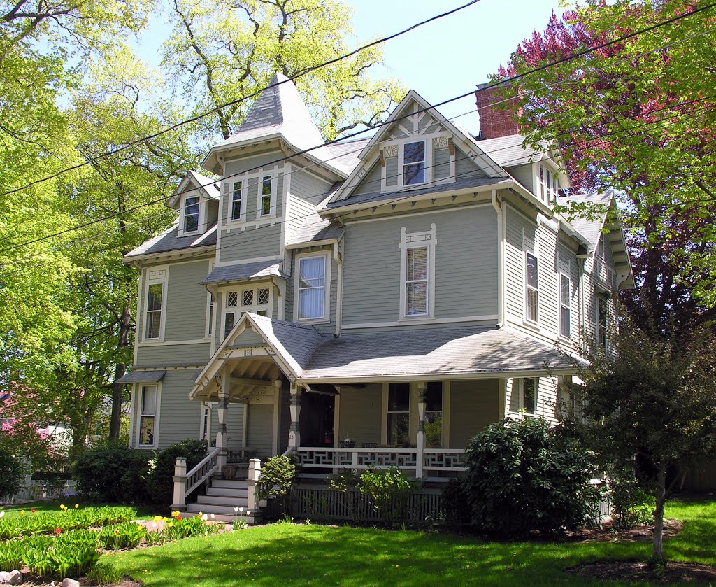 Newton Corner Queen Anne, "Eastlake" or "Stick" Style, 1870s