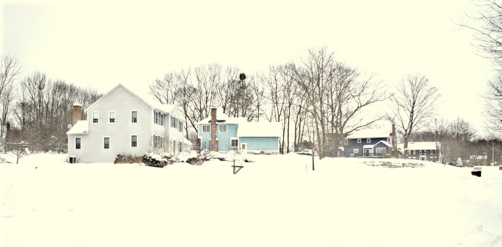 Blue Houses during Storm in Framingham
