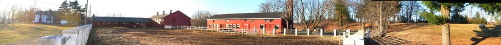 Stable, Barn and BG DiCarlo Memorial Hall from Large Paddock, Camp DiCarlo, Framingham, Mass
