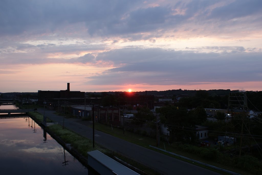 Sunrise over paper city Holyoke Mass.