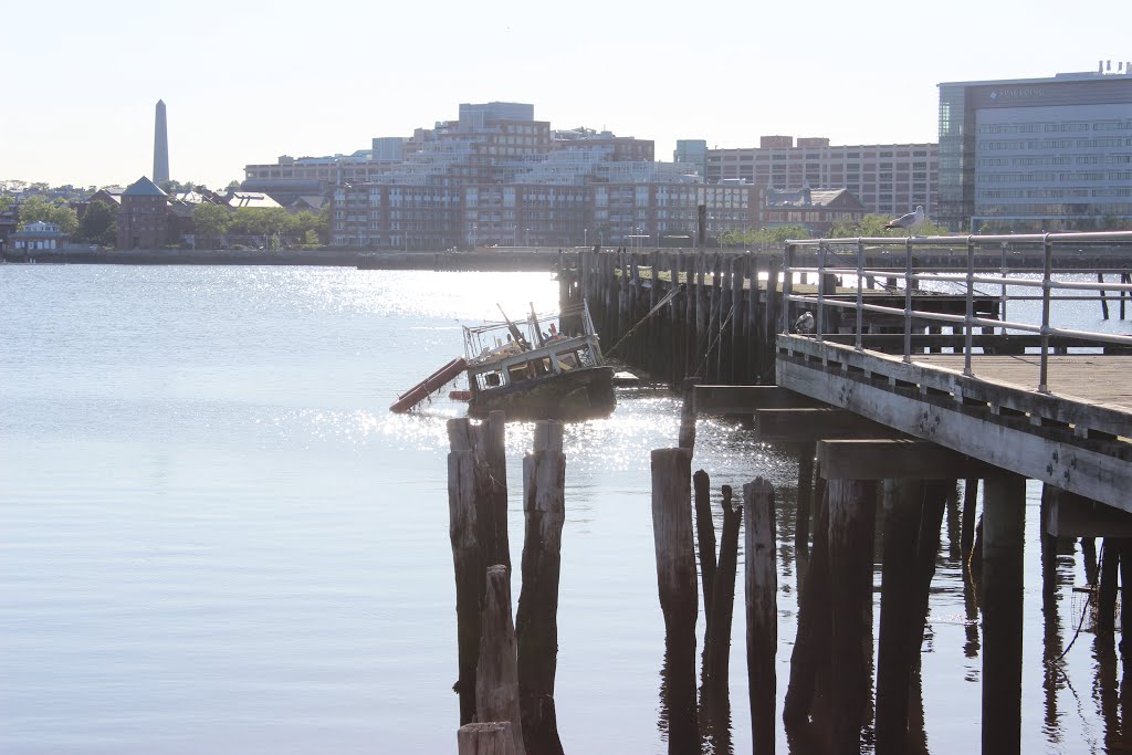 Sunken Boat behind Shaws East Boston, Border Street