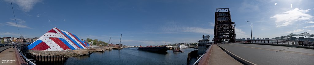 Chelsea Bridge Up, Barge Coming Through