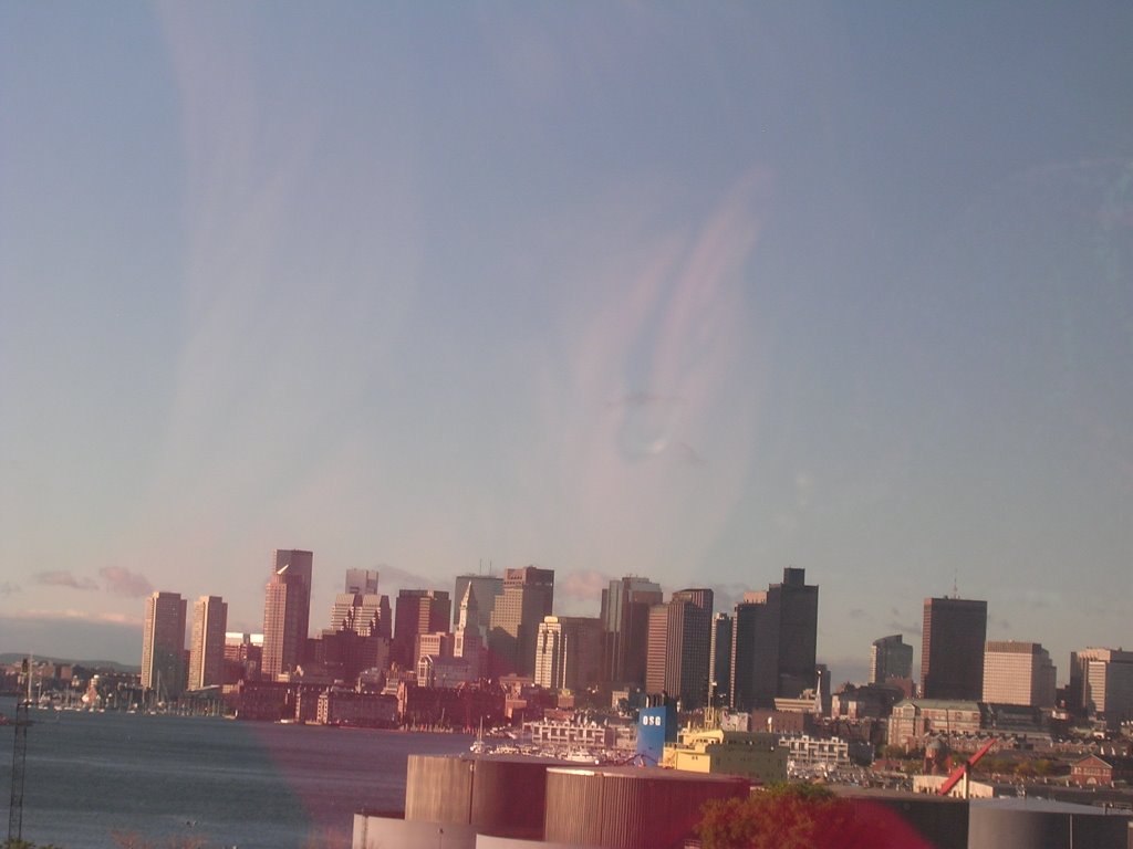 Vue de Boston du Mystic river bridge