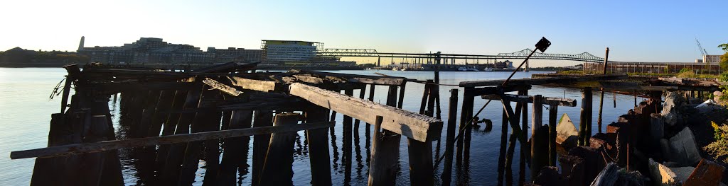 Old dock piers & Tobin Bridge