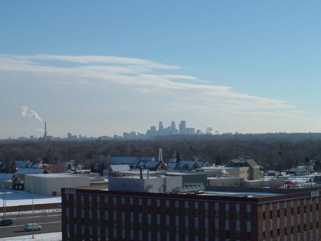 Feb 2006 - Brooklyn Center, Minnesota. Downtown Minneapolis in the distance on a cold winter day.
