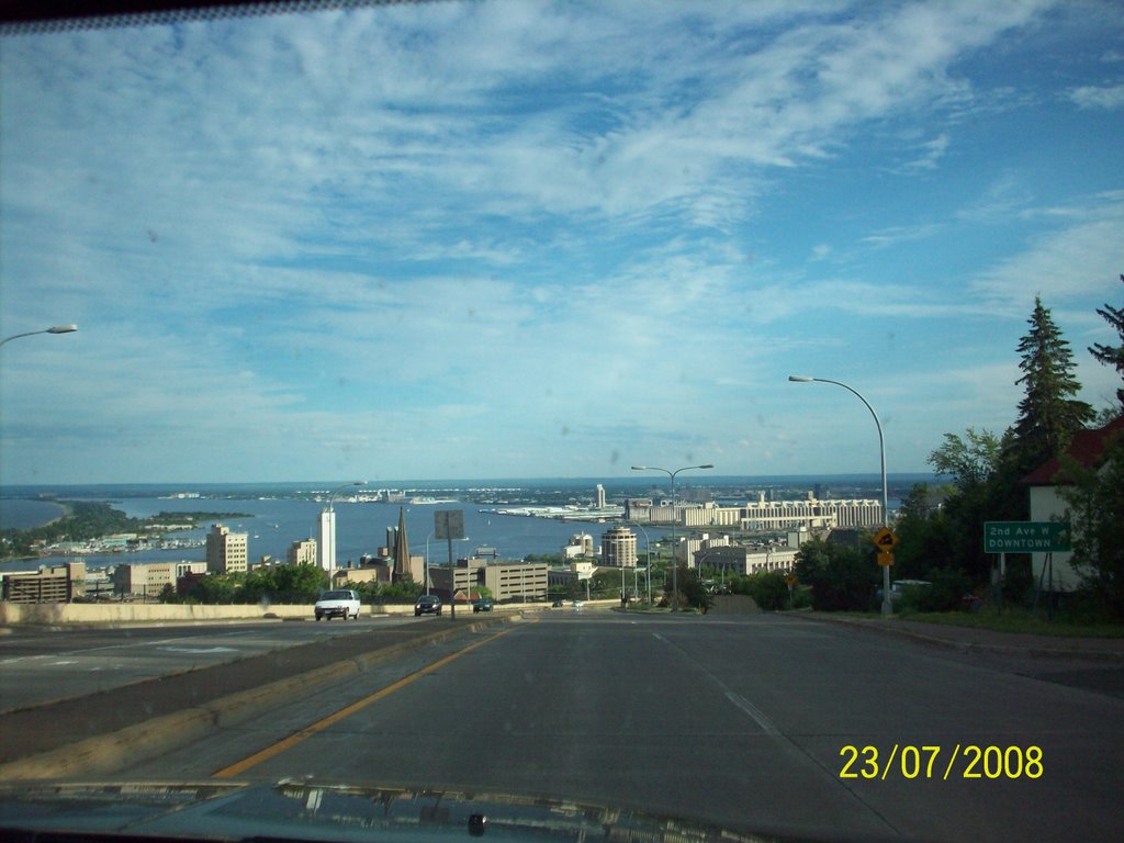View of Duluth, Minnesota as you arrive on Miller Trunk Highway