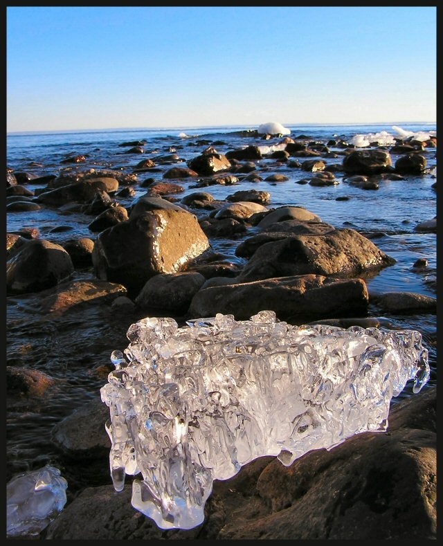 Ice on the shore of Lake Superior