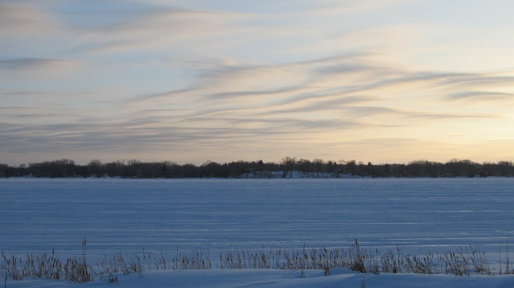 Mar 2011 - Plymouth, Minnesota. Wavy clouds over frozen Medicine Lake.