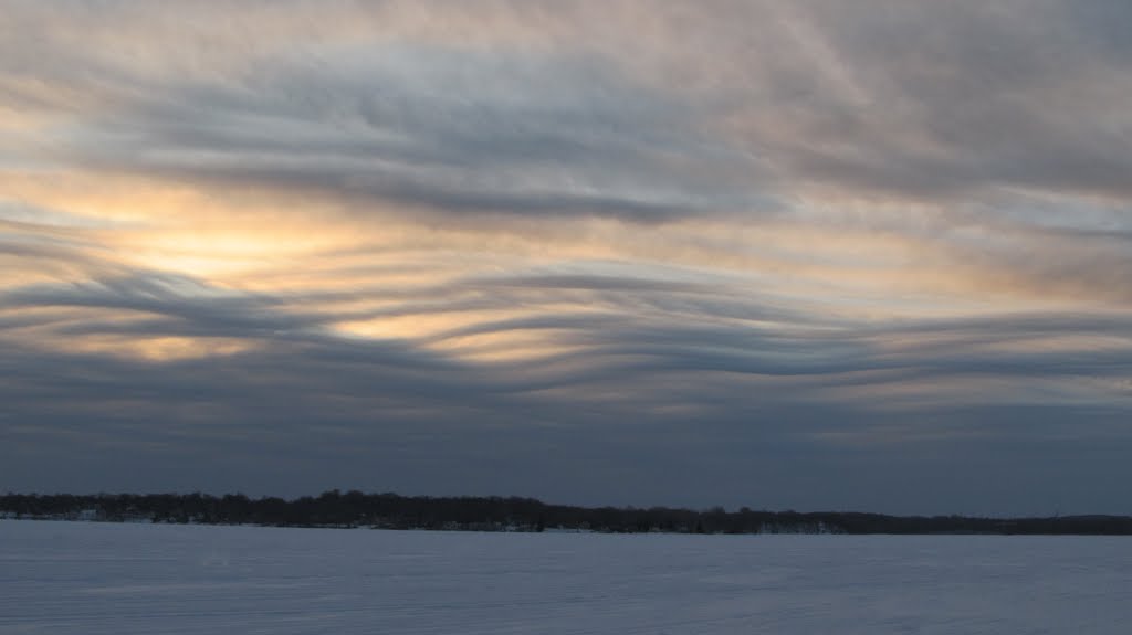 Mar 2011 - Plymouth, Minnesota. Wavy clouds over frozen Medicine Lake.