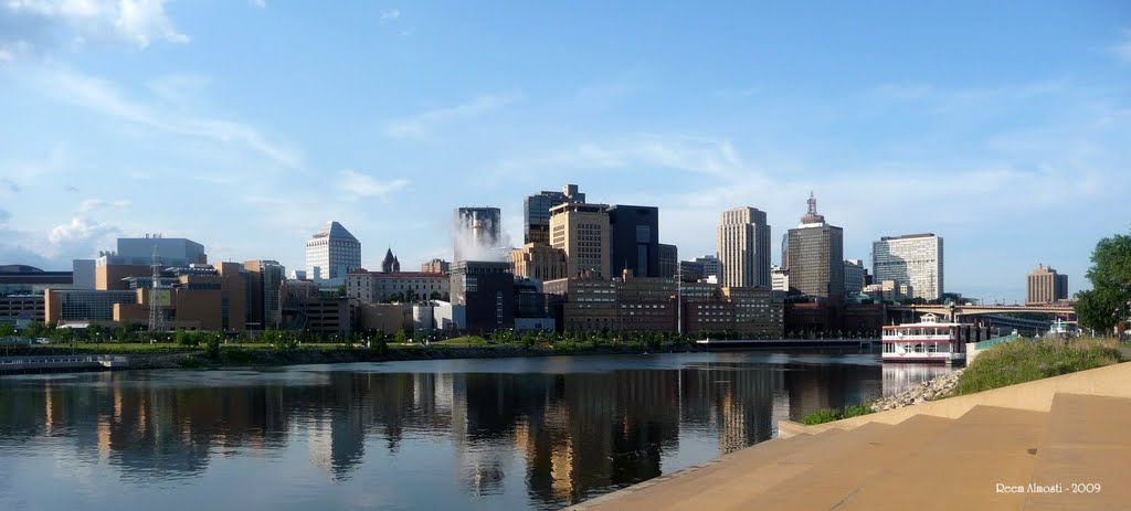 view of downtown saint paul from across the mississippi river