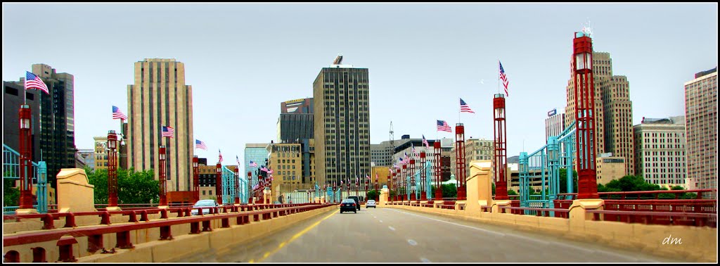 On the bridge to downtown St. Paul