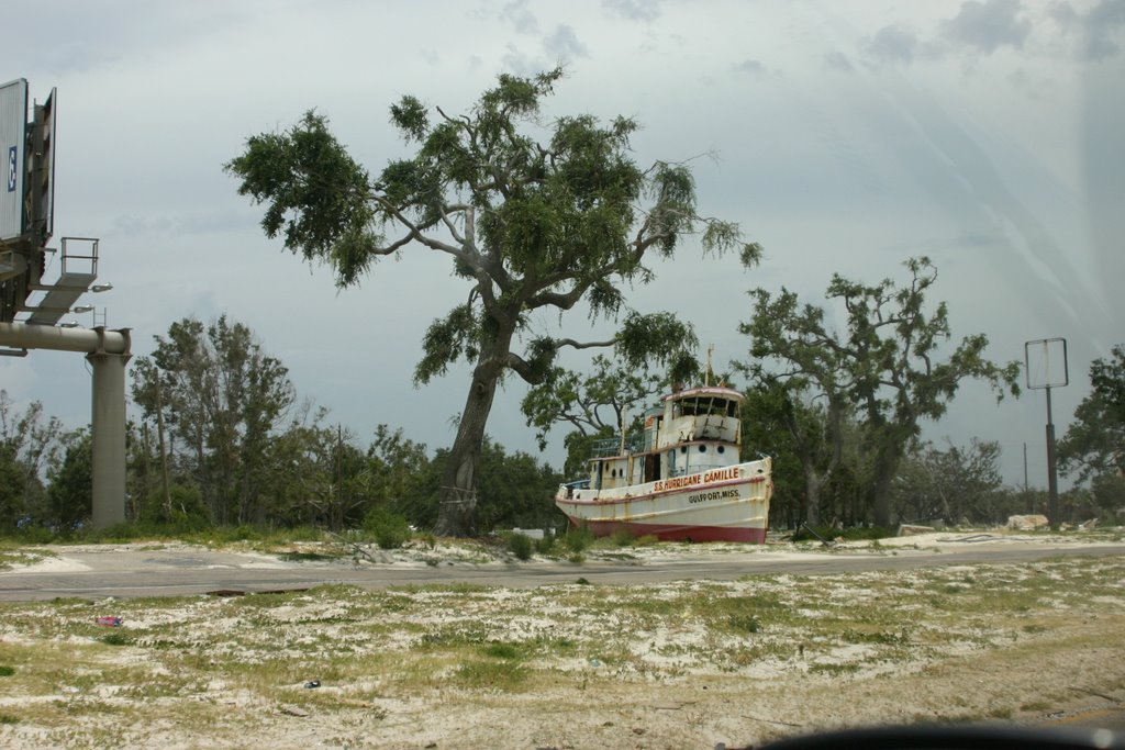 S.S. Hurricane Camille at Gulfport, Mississippi after Hurricane Katrina.  (June 2006)