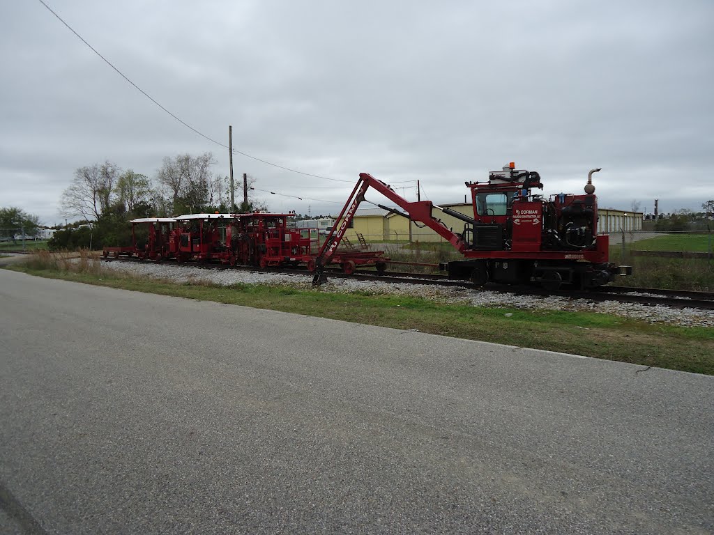 RJ Corman MOW equipment on KCS Spur track near Navy CBC Gulfport, MS.  March 2012