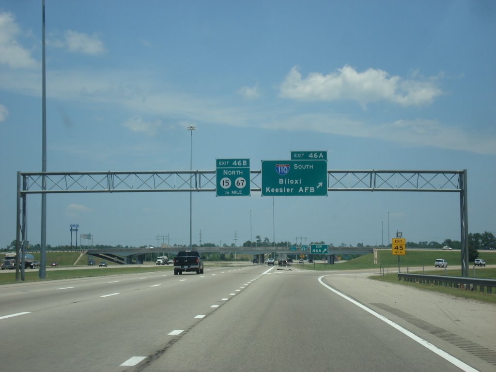 I-10 junction with I-110 near biloxi