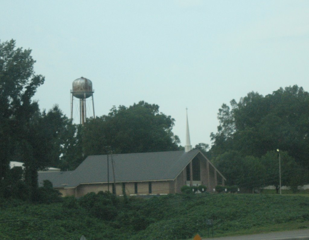 Tower and a church off 20