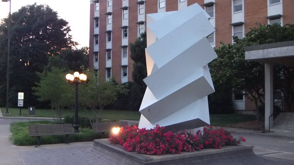 Sculpture in front of McArthur Hall