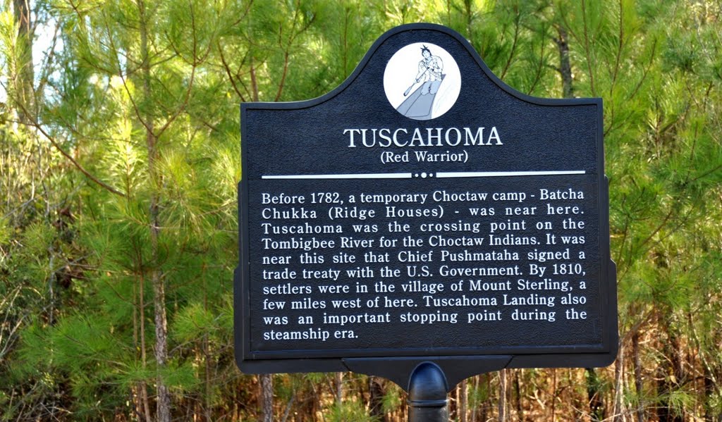 Tuscahoma "Red Warrior" Historical Marker (located SE of Mt. Sterling beside CR27 near the Tombigbee River)