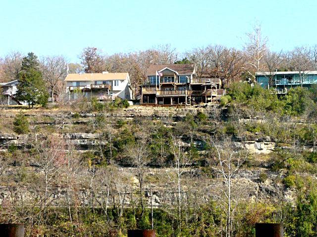 Houses across river, Downtown Branson, MO (2007)