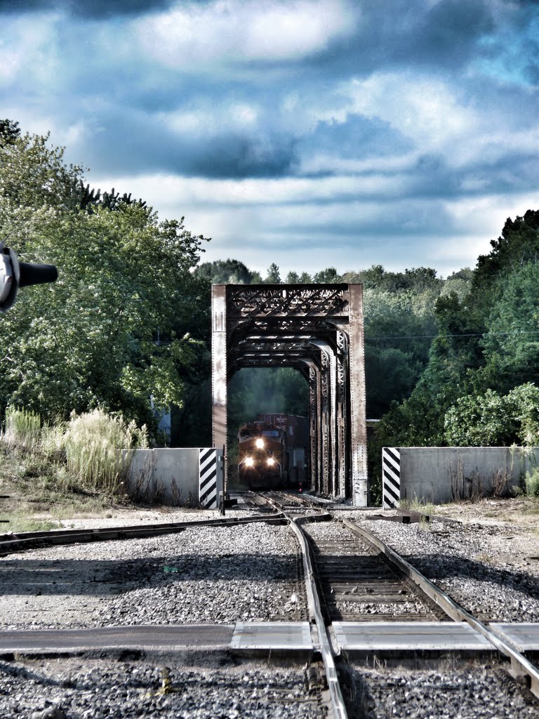 Train coming across Meramec River - Valley Park, MO