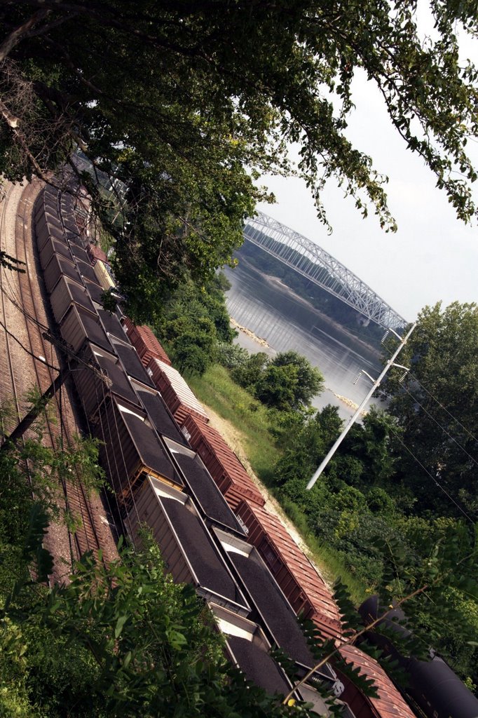 Coal cars by the river