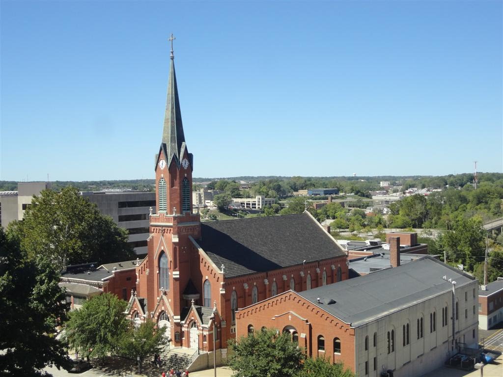 St Peter Catholic Church from inside Missouri State Capitol, Jefferson City, MO